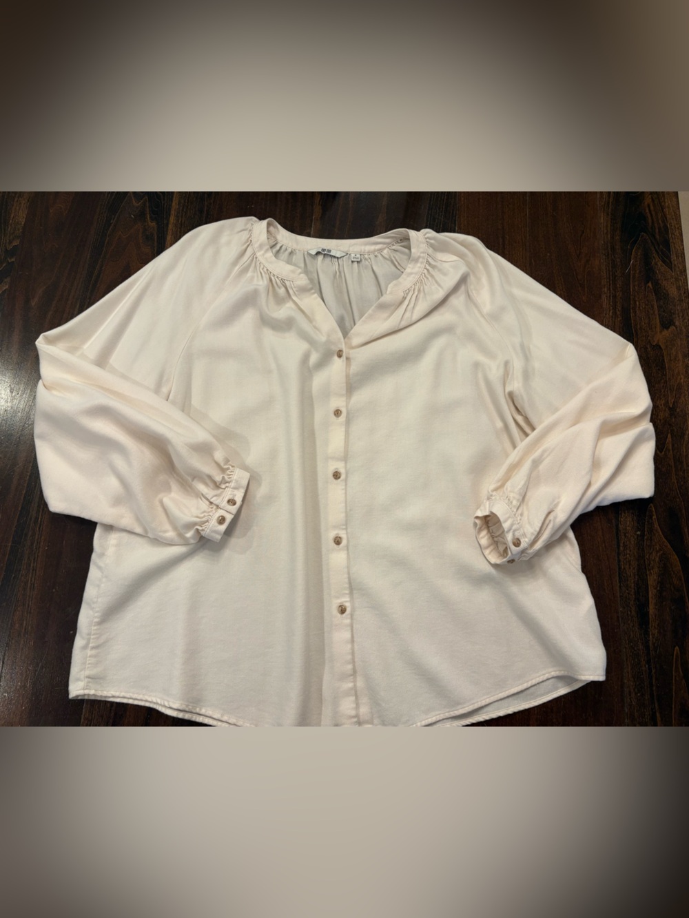 UNIQLO Cream Flannel Long-Sleeve Top